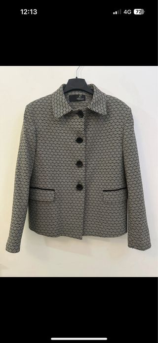 Giacca donna fantasia bianco e nero