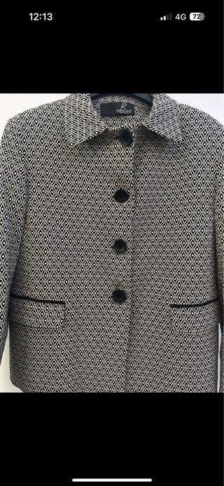 Giacca donna fantasia bianco e nero