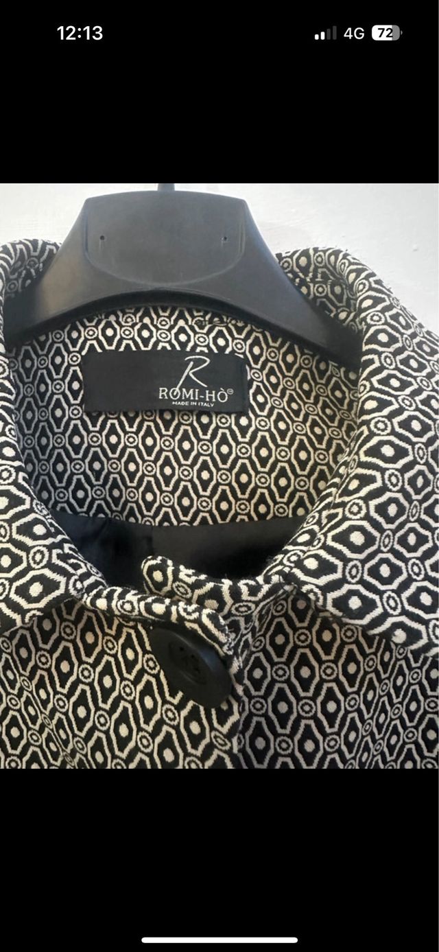 Giacca donna fantasia bianco e nero