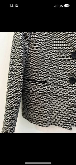 Giacca donna fantasia bianco e nero