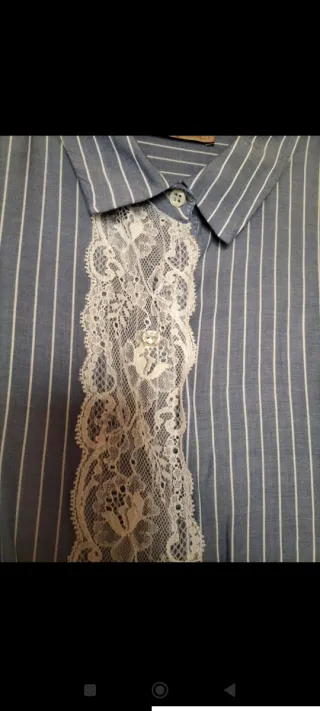 Camicetta Caterina Lancin righe pizzo XXL