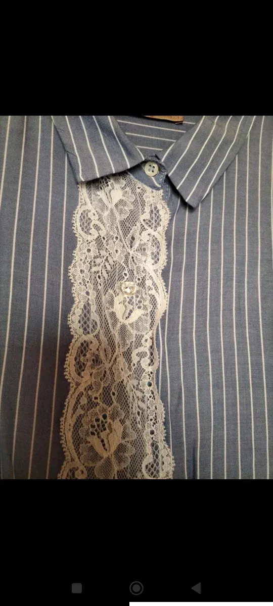 Camicetta Caterina Lancin righe pizzo XXL