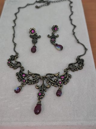 CONJUNTO DE COLLAR Y PENDIENTES VINTAGE