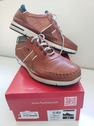 Zapatos Fluchos Piel Marrones Talla 42