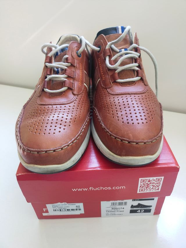 Zapatos Fluchos Piel Marrones Talla 42