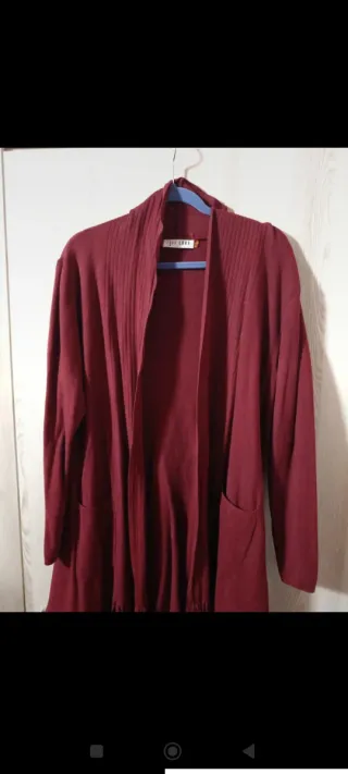 Cardigan bordeaux taglia unica con frange
