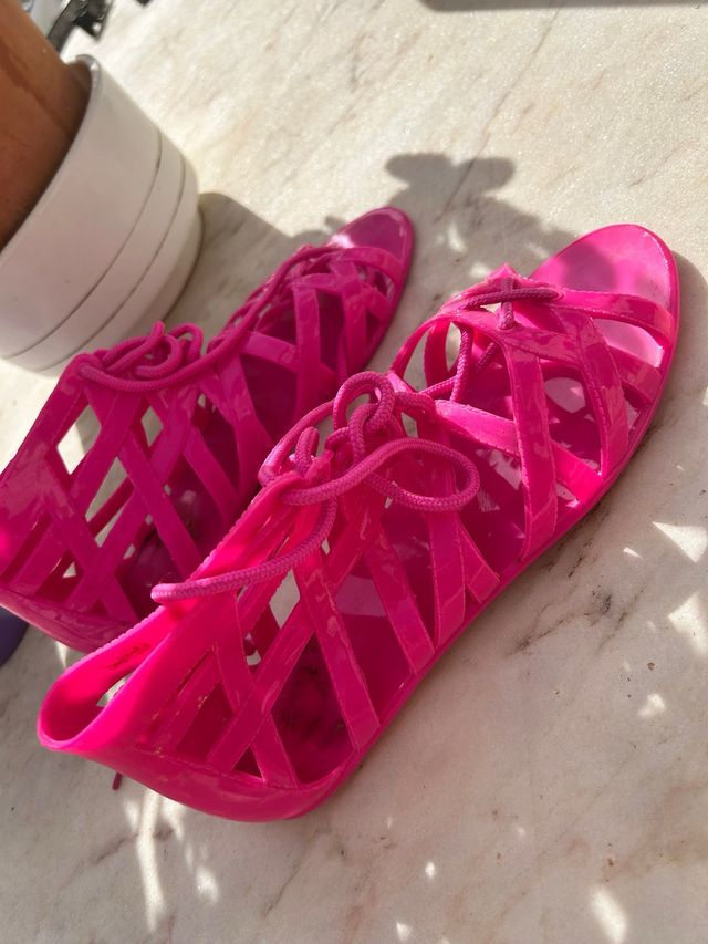 Sandalias rosas fucsia gladiador