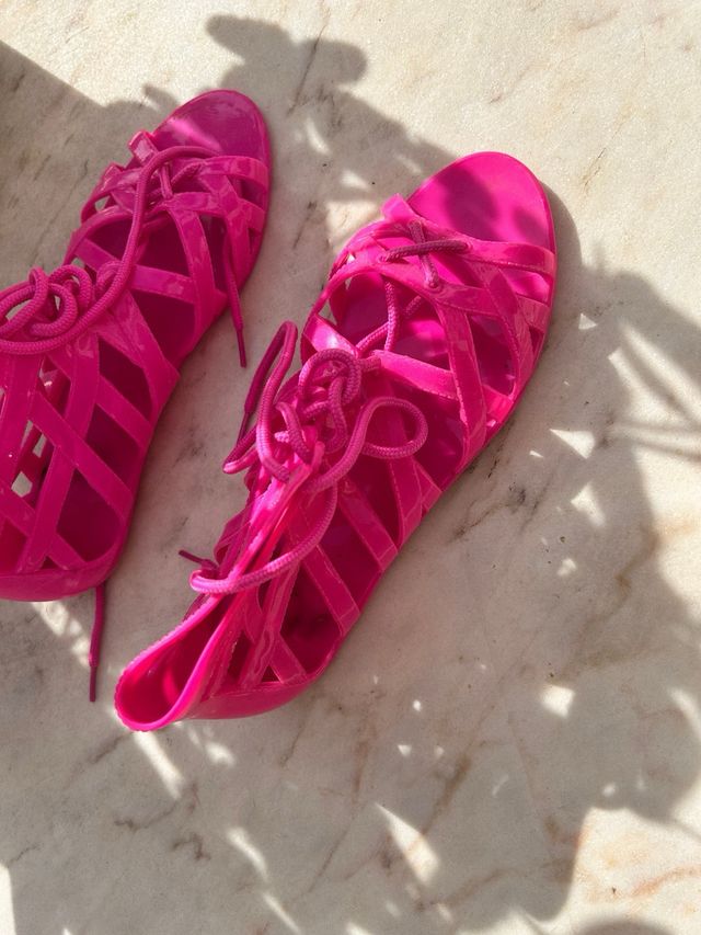 Sandalias rosas fucsia gladiador