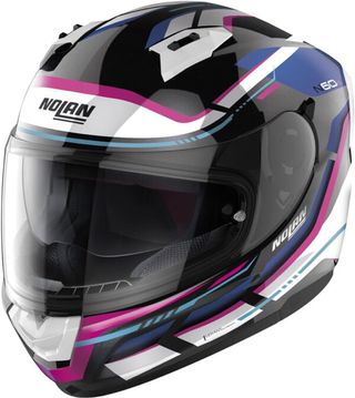 Casco Nolan N60.6 Talla S, Negro/azul/rosa/blanco