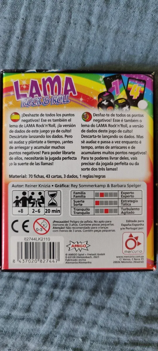 Juego de cartas Llama Rock and Roll