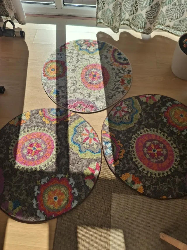 3 Alfombras Redondas Diseño Mandala