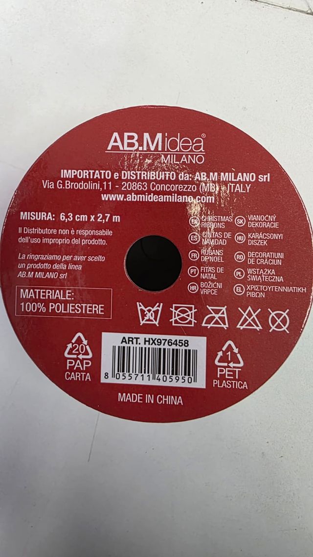 Nastro natalizio 6,3cm x 2,7m