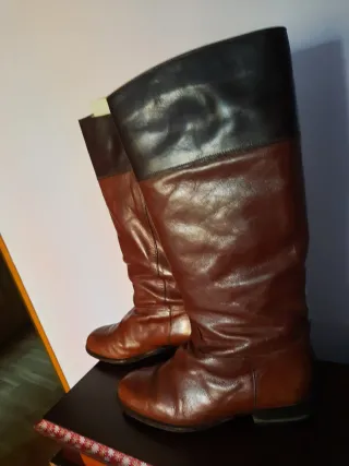 Botas altas de piel Looky color marrón