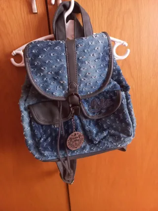 Mochila Lois Denim Azul y Gris