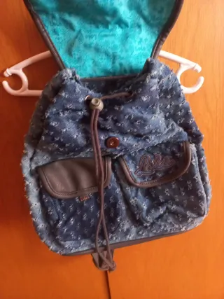 Mochila Lois Denim Azul y Gris