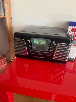 Tocadiscos Crosley USB, CD, Radio, SD Negro