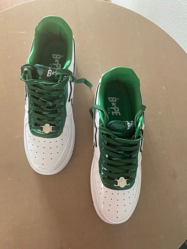 Zapatillas BAPE STA Blancas y Verdes