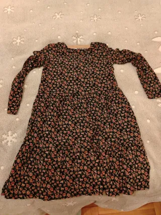 Vestito Haylis floreale nero e rosa