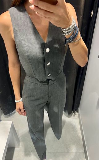 Morgan Mono Raya Diplomática Gris Talla 34