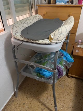 Cambiador bebé plegable con bañera