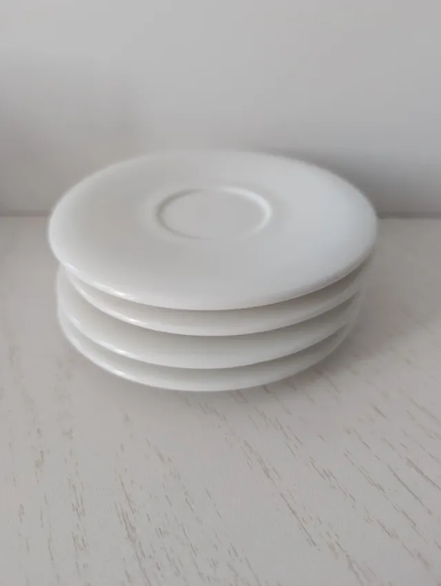 Set 4 Tazzine Caffè Ceramica Bianche