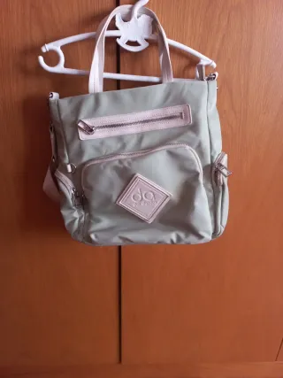Bolso bandolera Don Algodón verde y beige