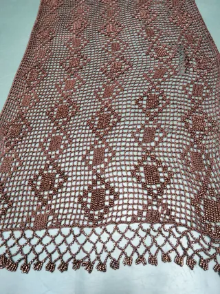 Chal ganchillo con abalorios