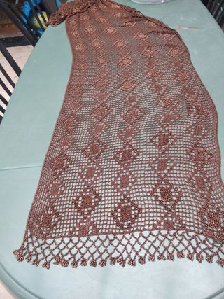 Chal ganchillo con abalorios