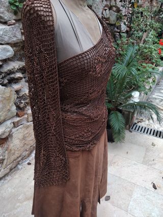 Chal ganchillo con abalorios