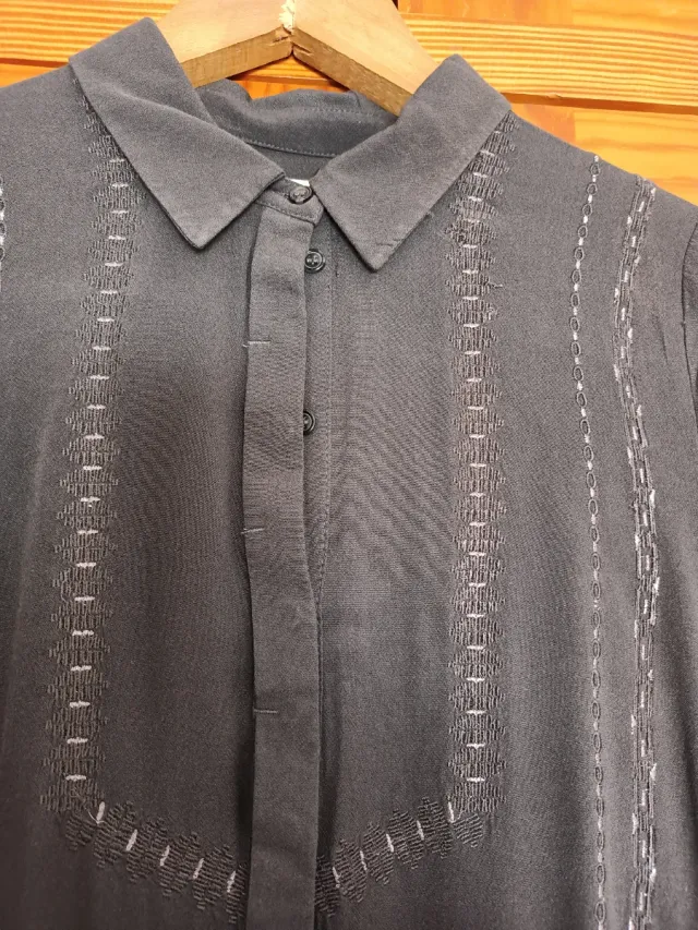 Vestido camisero gris