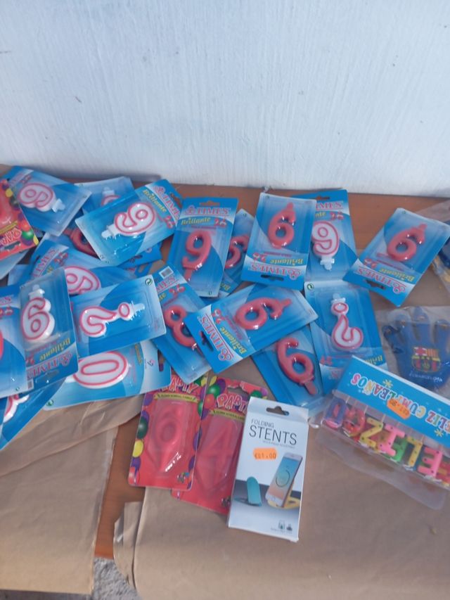 Lote de velas y artículos variados