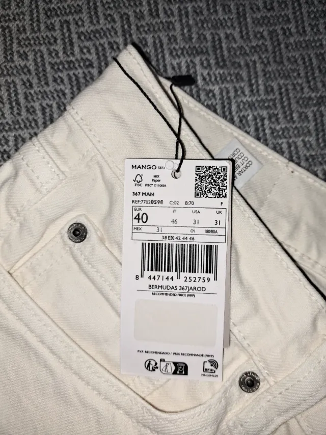 Bermuda vaquera R/F Blanco Roto