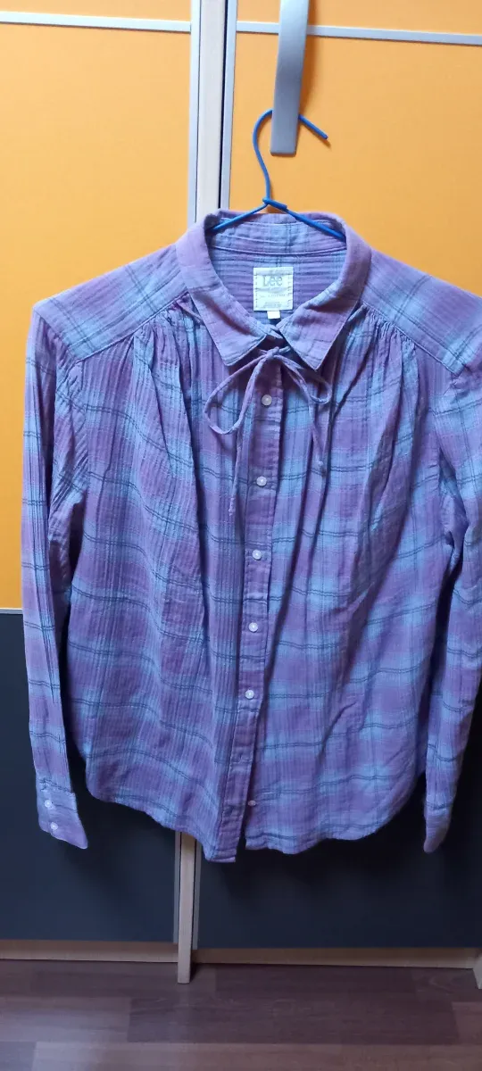 Camisa de cuadros Lee azul y morado
