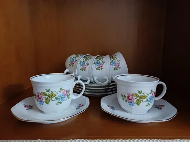 Set 6 Tazze da Tè in Porcellana