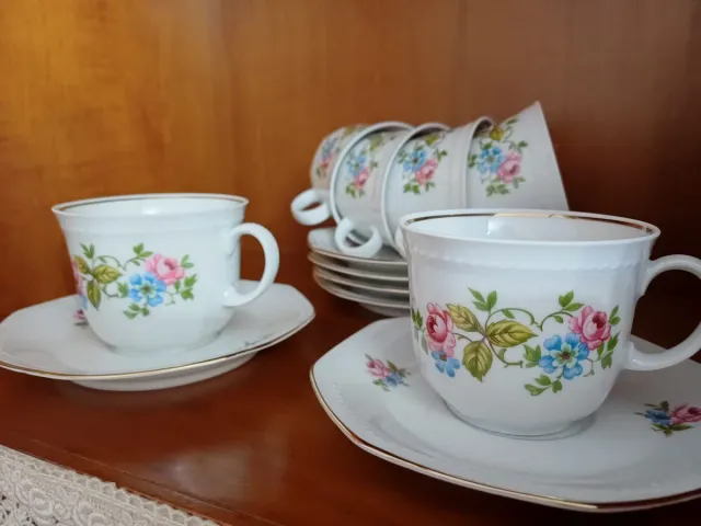 Set 6 Tazze da Tè in Porcellana