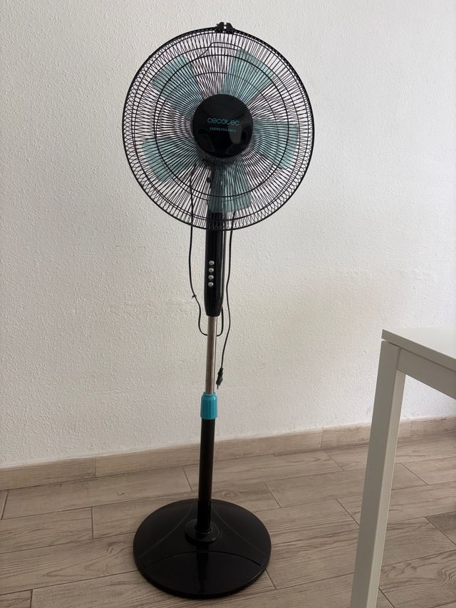 Ventilador de pie Cecotec negro y turquesa
