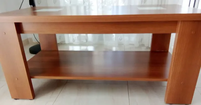 Mesa de centro madera y cristal