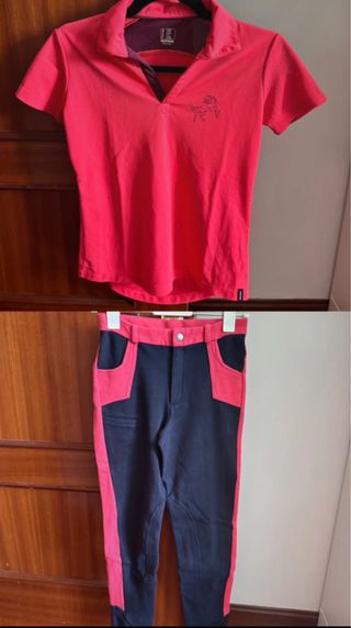 Conjunto Monta Unisex Rosa y azul, 14 años