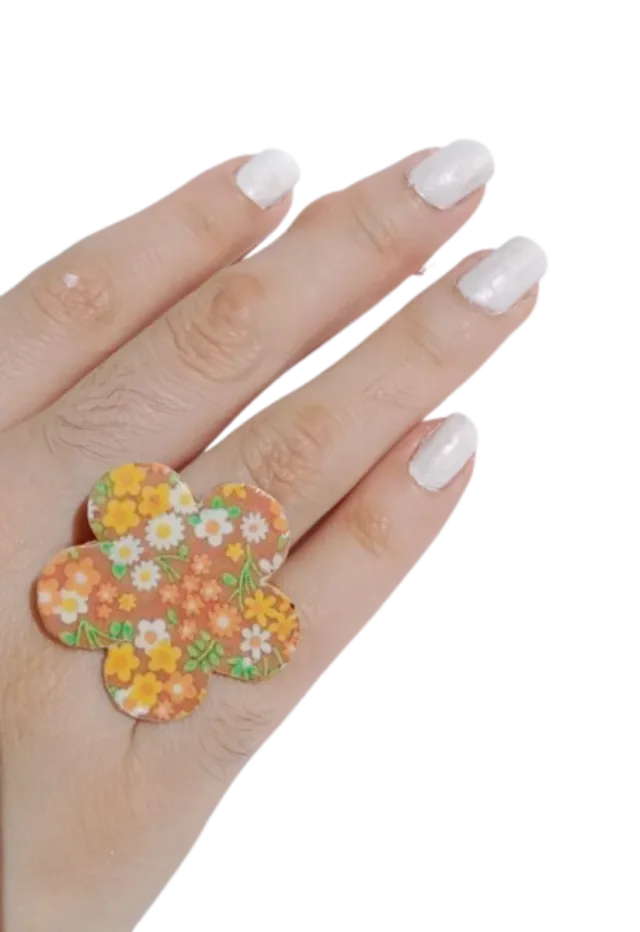Anillo flor, anillo hippie, anillo ajustable, joya