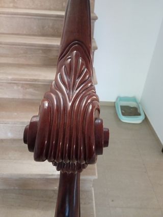 Barandilla de madera artesanal de dos piezas