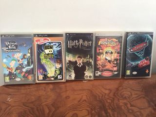 Pacchetto 5 giochi per PSP: Cars 2, Naruto, Harry Potter, B