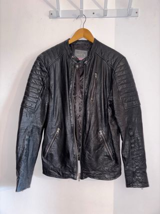 Chaqueta de piel Jack & Jones Negra