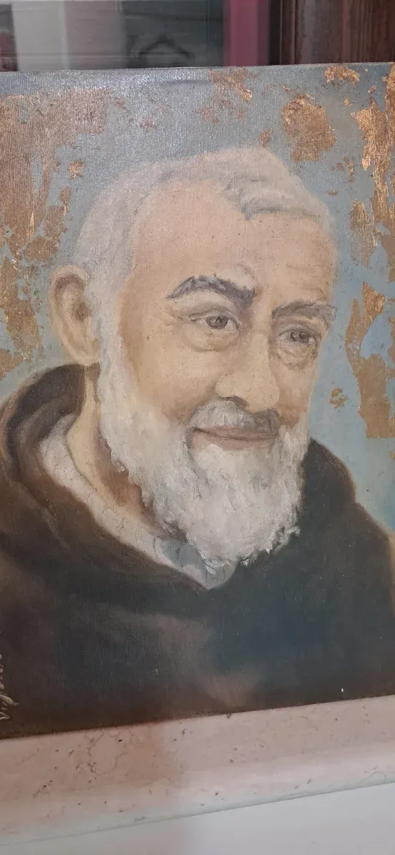 Quadro Padre Pio Tela 40x30