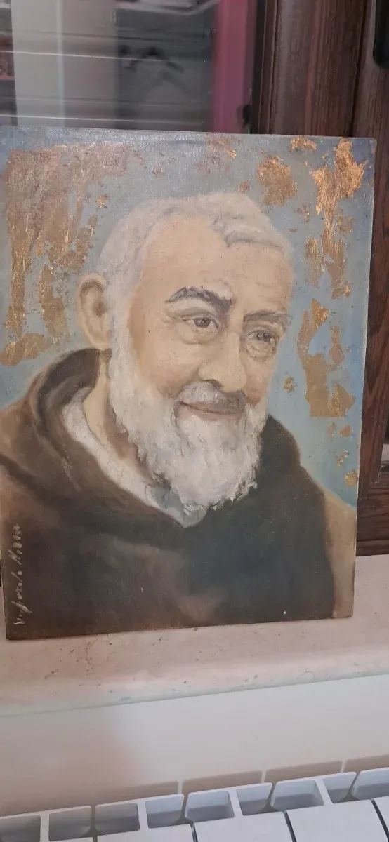 Quadro Padre Pio Tela 40x30