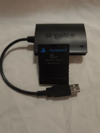 Adaptador Singstar USB y Tarjeta Memoria PS2
