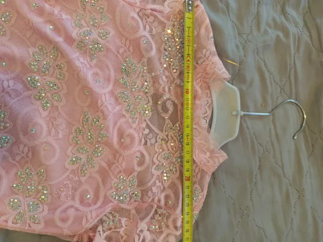 Maglia da pattinaggio artistico rosa con strass