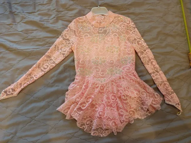 Maglia da pattinaggio artistico rosa con strass