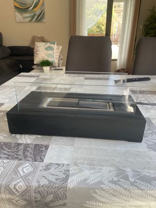 Chimenea etanol cristal y metal