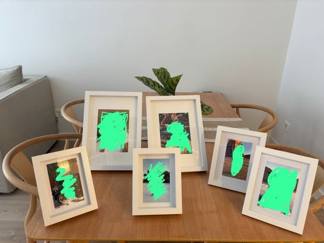 Set de 6 portarretratos blancos