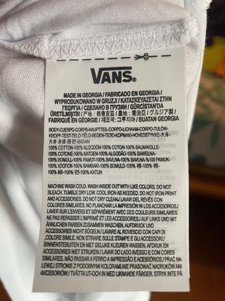 Camiseta Vans Blanca con letras negras
